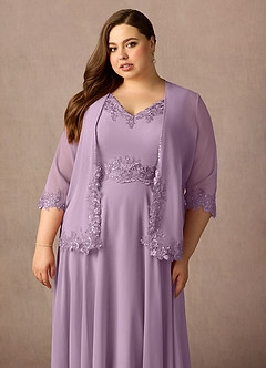 Azazie Devana Mother of the Bride Dresses Wisteria A-Line Sequins Chiffon Dress image14
