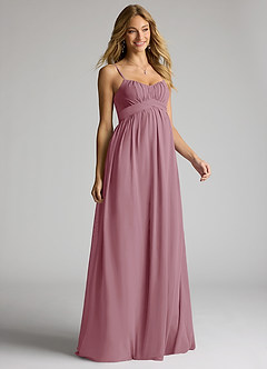 Azazie Llana Maternity Bridesmaid Dresses A-Line Chiffon Floor-Length Dress image1