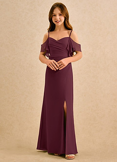 Azazie Pippy Girls Formal Sukienki dla dziewczynek sypiących kwiaty Linia A Dekolt w kształcie serca Szyfon Długość podłogi Sukienka image4