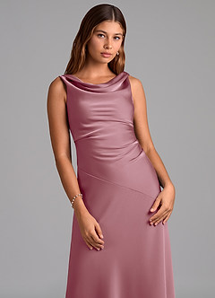 Azazie Nerine Morsiusneito Mekot A-linja Pliseerattu Joustava satiini Lattian pituus Pukeutua image6