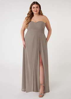 Azazie Arabella Allure Abiti da Damigella Abito Convertibile A-Line in Chiffon Scollo a Cuore Taupe image12