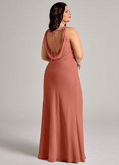 Azazie Rylina Bridesmaid Dresses Clay Mermaid Pleated Chiffon Dress image8