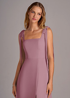 Azazie Debra Bridesmaid Dresses Vintage Mauve A-Line with Pockets Chiffon Convertible Dress image7