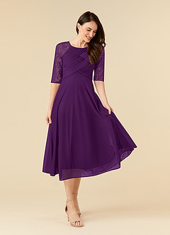 Azazie Gracelyn Kleider für die Brautmutter A-Linie Spitze Kleid Traube image6