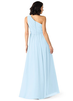 Azazie Mathilda Bridesmaid Dresses Sky Blue A-Line One Shoulder Chiffon Dress image2