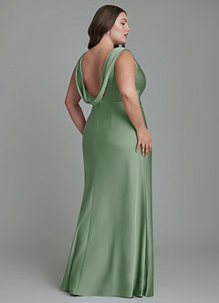 Azazie Kieryn Bridesmaid Dresses Matcha Mermaid Pleated Stretch Satin Dress image8