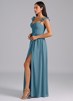 Azazie Denisse Bridesmaid Dresses Bermuda A-Line Ruched Chiffon Dress image3