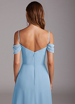 Azazie Marley Vestidos de damas de honor Vestido de Azul Pálido de Gasa de Corte en A Convertible con Vestidos sin tirantes image9