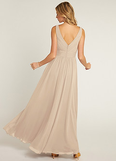Azazie Pierrette Bridesmaid Dresses Champagne A-Line Pleated Chiffon Dress image2