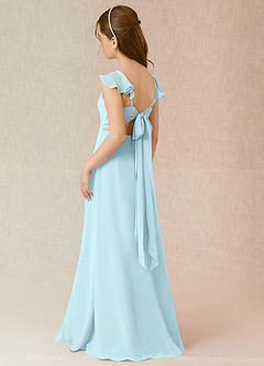 Azazie Everett Junior Cloud Blue A-Line Chiffon Dress image4