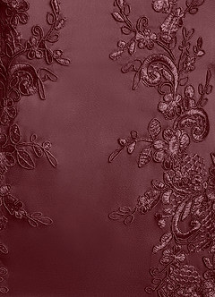 Azazie Franny Mère de la mariée Robes Robe Fourreau en Satin extensible Dentelle Sangria image6