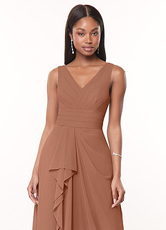 Azazie Julianna Bridesmaid Dresses Bronzer A-Line Chiffon Dress image5