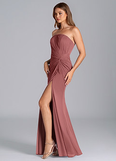 Azazie Mariya Vestidos de damas de honor Vestido de Amatista de Malla de Corte Sirena con Sin tirantes image5