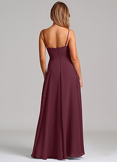 Azazie Elle Bridesmaid Dresses Cabernet A-Line Pleated Chiffon Dress image7