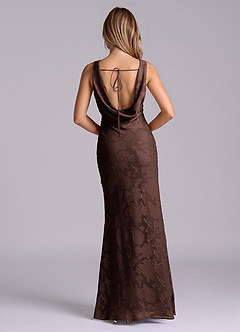 Azazie Rylina Final Sale Emerald Mermaid Floral Burnout Dress image2