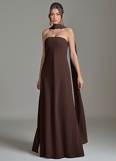 Azazie Ilana Bridesmaid Dresses Ganache A-Line Strapless Chiffon Dress image3