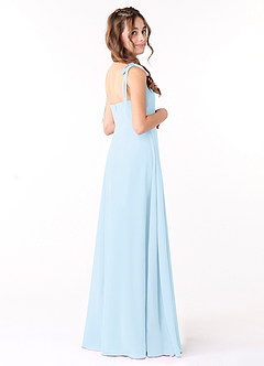 Azazie Rosey Junior Sky Blue A-Line Sweetheart Neckline Chiffon Dress image2