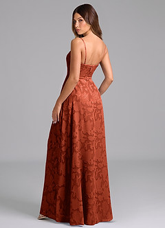 Azazie Wren Bridesmaid Dresses Auburn A-Line Strapless Floral Burnout Dress image4