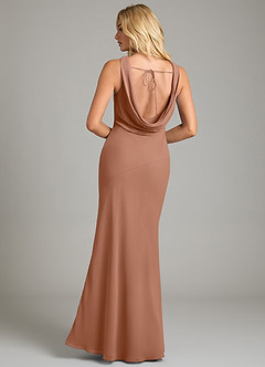 Azazie Rylina Vestidos de damas de honor Vestido de Bronceador de Gasa de Corte Sirena con Plisado image6