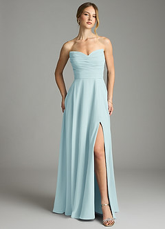 Azazie Ayla Abiti da Damigella Abito A-Line in Chiffon Scollo a Cuore Sea Glass image5