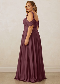 Christian Siriano Bridal for Azazie 1013 Bridesmaid Dresses Sangria A-Line Off the Shoulder Chiffon Dress image15