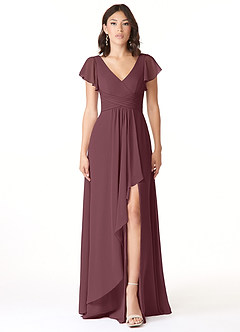 Azazie Omari Bridesmaid Dresses Sangria A-Line Chiffon Dress image1