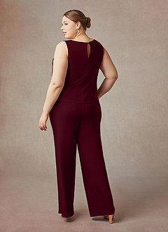 Azazie Mamrie Abiti per la Madre della Sposa Abito Tuta Pantaloni in Pizzo Cabernet image14
