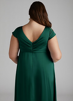 Azazie Allessia Maternity Bridesmaid Dresses A-Line Pleated Stretch Satin Floor-Length Dress image12