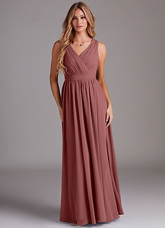 Azazie Kingsley Bridesmaid Dresses Amethyst A-Line Lace Chiffon Dress image1