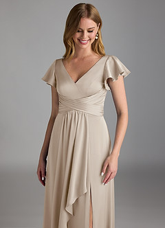 Azazie Omari Bridesmaid Dresses Frost A-Line Stretch Satin Dress image4