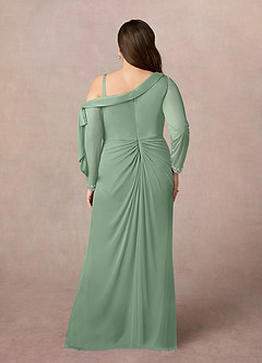 Azazie Marna Abiti per la Madre della Sposa Abito Tubino in Maglia Monospalla Matcha image8