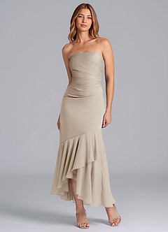 Azazie Danie Bridesmaid Dresses Frost Sheath Strapless Chiffon Dress image5