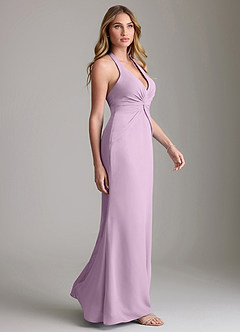 Azazie Valerie Bridesmaid Dresses Wisteria Mermaid Pleated Chiffon Dress image4