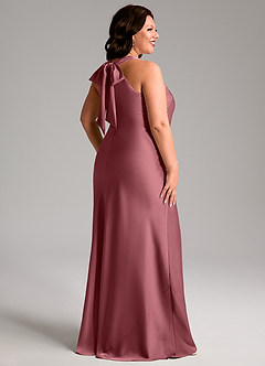 Azazie Doretta Bridesmaid Dresses Desert Rose Mermaid Pleated Stretch Satin Dress image7