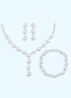 front Pearl Drop Jewelry Set