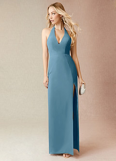 Azazie Yessi Bridesmaid Dresses Bermuda Sheath Pleated Chiffon Dress image1