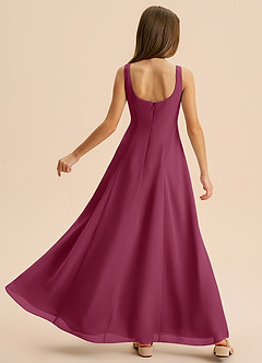 Azazie Lambie Junior Mulberry A-Line Pleated Chiffon Dress image8