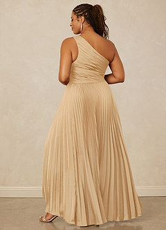 Christian Siriano Bridal for Azazie 1008 Bridesmaid Dresses Gold A-Line One Shoulder Stretch Satin Dress image14