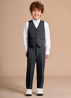 front Oliver Charcoal Boys 3-Piece Suit
