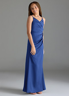 Azazie Maci Junior Klä av Sjöjungfru i Stretch Satin Plisserad image4