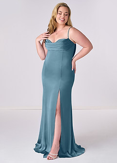 Barbie ♥ Azazie Bridesmaid Dresses Bermuda Mermaid Corset Stretch Satin Dress image9