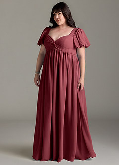 Azazie Madisynn Maternity Bridesmaid Dresses Bow Chiffon Floor-Length Dress image8