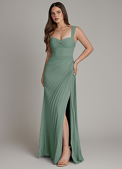 Azazie Amberly Final Sale Blushing Pink Sheath Sweetheart Neckline Chiffon Dress image1
