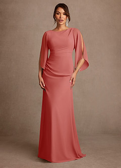 Azazie Anaheim Mother of the Bride Dresses Antique Rose A-Line Pleated Chiffon Dress image1