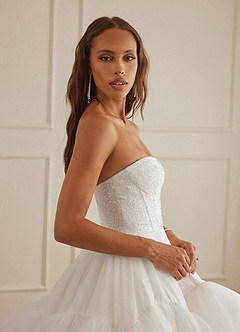 Christian Siriano Bridal for Azazie 2007 Wedding Dresses Diamond White Ball-Gown Sequins Tulle Dress image3