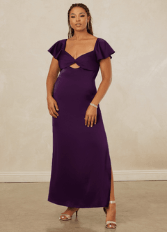 Christian Siriano Bridal for Azazie 1005 Bridesmaid Dresses Grape Sheath Sweetheart Neckline Stretch Satin Dress image9