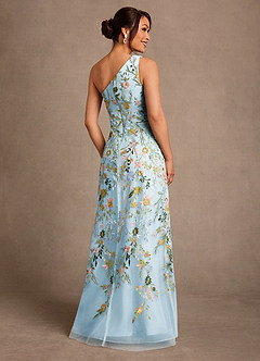 Azazie Bertie Mother of the Bride Dresses Sky Blue A-Line Lace Dress image2