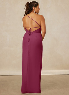 Christian Siriano Bridal for Azazie 1003 Bridesmaid Dresses Mulberry Sheath One Shoulder Chiffon Dress image15