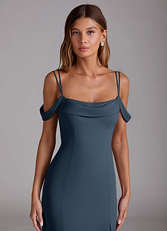 Azazie Callan Bridesmaid Dresses Neptune Mermaid Pleated Chiffon Convertible Dress image4