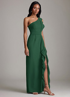 Azazie Venita Suknie dla druhen Osłona Marszczony Szyfon Do ziemi Sukienka image5